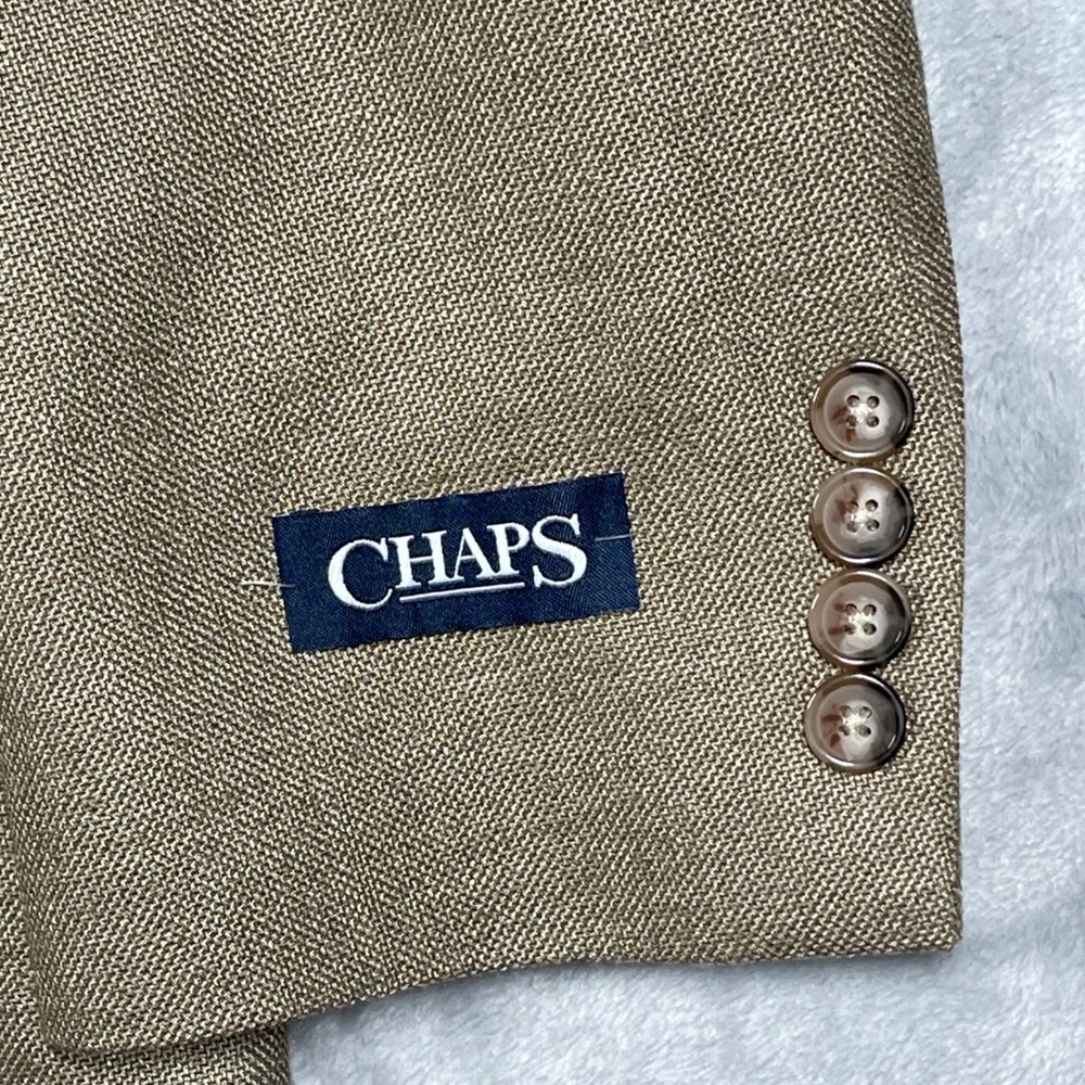 Chaps Cosby Tan Sport Coat Mens 46R 2-Button Linen Blend Blazer COSB16PX0719 NEW